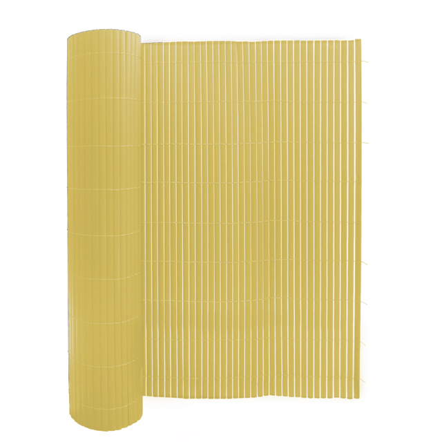 Reinforced double face PVC fence with raised lines on surface