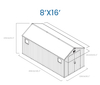 (8'x16'ft) Apex Shed