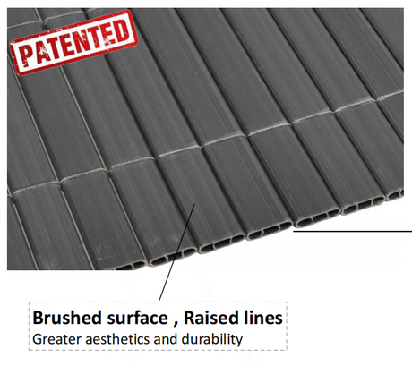 19mm Square Tube Reinforced PVC fence with raised lines on surface