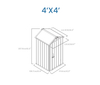 (4'x4'ft) APEX SHED