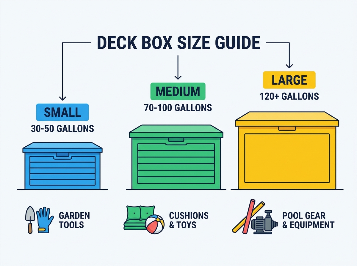 Guide des dimensions et des dimensions des coffres de terrasse ext&eacute;rieure