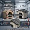 Kenda 15mm PP Resin Small Pet House — Indoor/Outdoor Shelter for Cats & Small Dogs, Wood-Grain Furniture Design