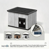 Kenda 15KG Small Pent Roof Pet House | Modern Low-Profile PP Resin Indoor Shelter for Cats & Small Dogs | Furniture-Grade Wood-Grain Design