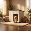 Kenda 45KG Large Pent Roof Pet House | Extra-Large Low-Profile PP Resin Indoor Shelter for Large Dogs & Giant Breeds | Spacious Furniture-Grade Wood-Grain Design