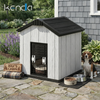 Kenda 30KG Medium Pet House | 15mm PP Resin Indoor/Outdoor Shelter for Medium Dogs & Multi-Cat Households | Wood-Grain Furniture Design