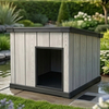 Kenda 15KG Small Pent Roof Pet House | Modern Low-Profile PP Resin Indoor Shelter for Cats & Small Dogs | Furniture-Grade Wood-Grain Design