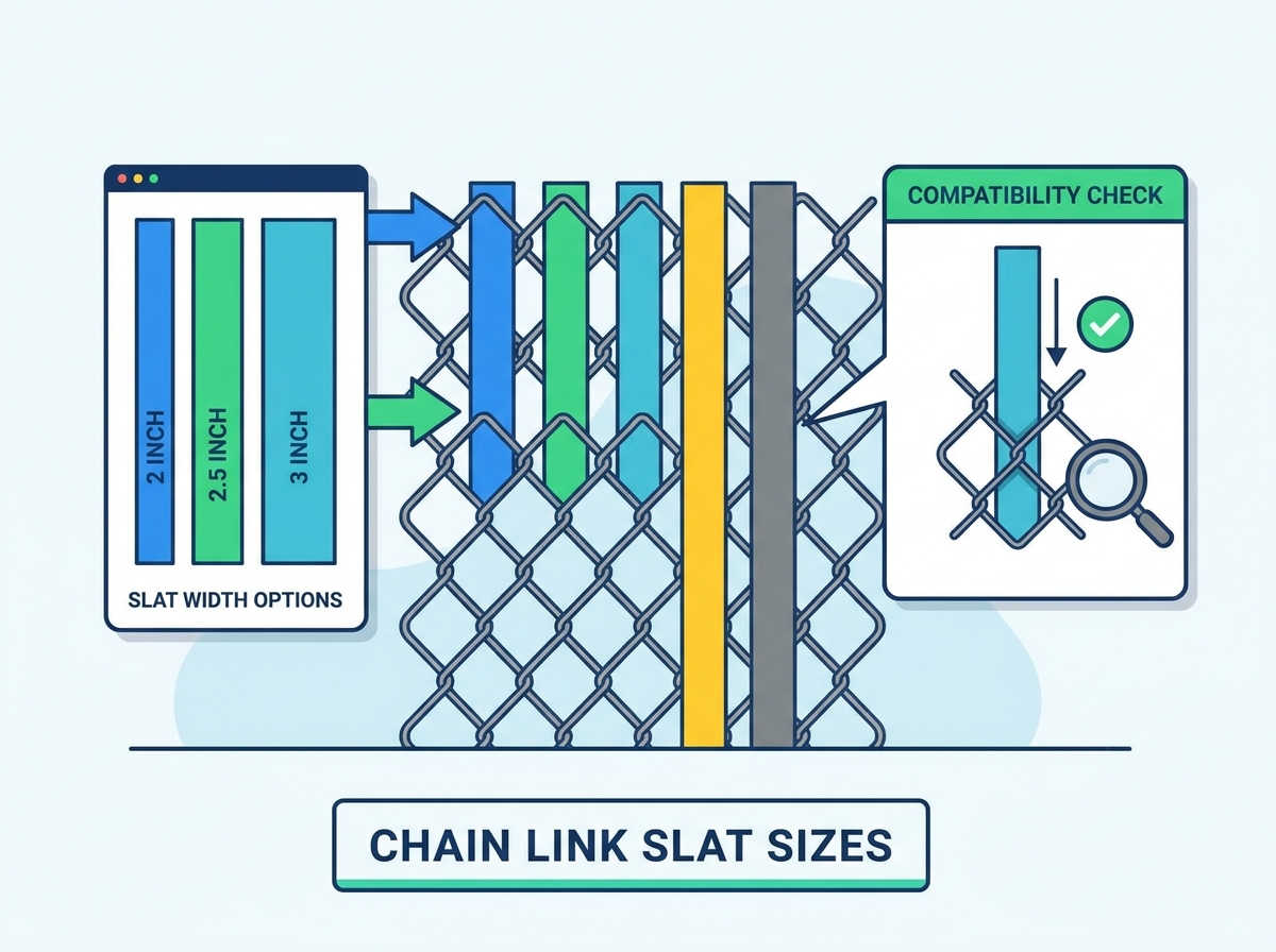Chain link fence privacy slats sizing and installation