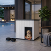Kenda 30KG Medium Pent Roof Pet House | Modern Low-Profile PP Resin Indoor Shelter for Medium Dogs & Multi-Cat Households | Furniture-Grade Wood-Grain Design