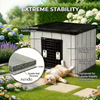 Kenda 15KG Small Pent Roof Pet House | Modern Low-Profile PP Resin Indoor Shelter for Cats & Small Dogs | Furniture-Grade Wood-Grain Design